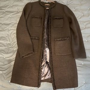 Jcrew tweed metallic mid season coat
